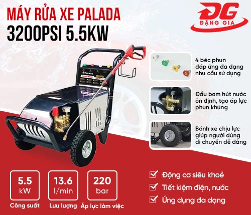 Máy xịt rửa xe ô tô Palada 3200 PSI 5.5KW 2