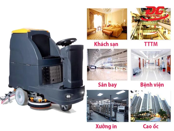 ứng dụng máy chà sàn ngồi lái Kumisai KMS-K80