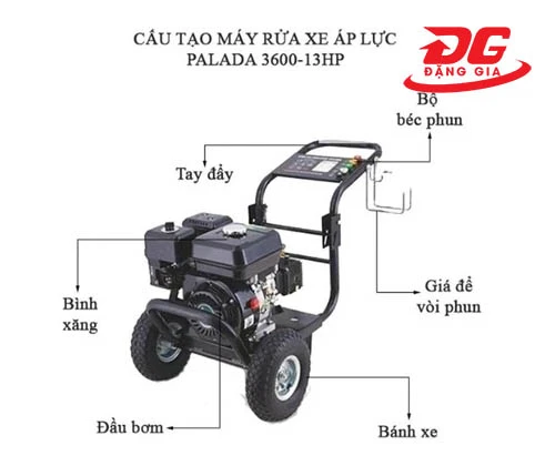 Máy xịt rửa xe cao áp Palada 3600-13HP 2