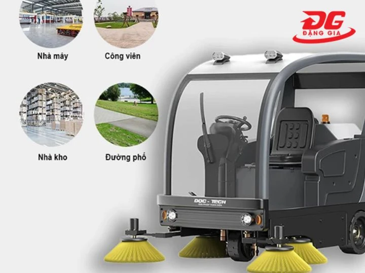 Ứng dụng của xe quét rác ngồi lái DQC - Tech 9F