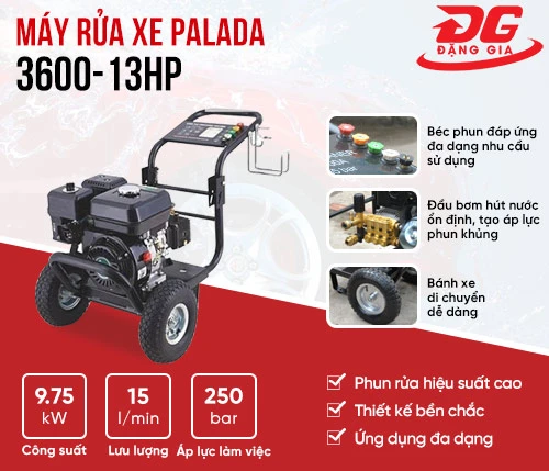 Máy xịt rửa xe cao áp Palada 3600-13HP 2