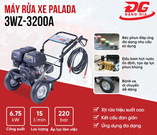 Máy xịt rửa xe cao áp Palada 3WZ-3200A 2