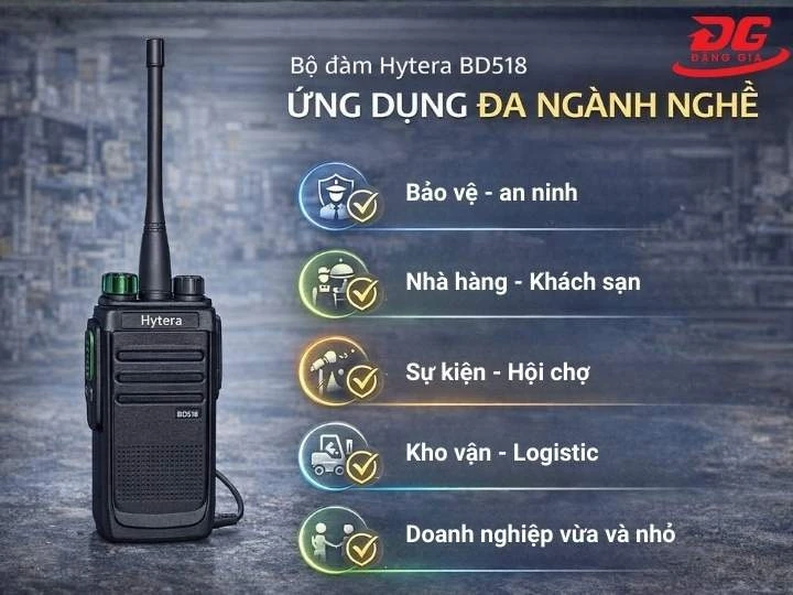 Ứng dụng thực tế của bộ đàm Hytera BD518