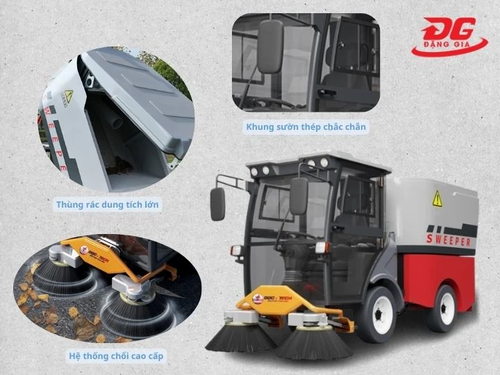 Chi tiết xe quét rác DQC - Tech 19F