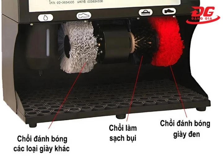 Hệ thống chổi cọ bền bỉ, hiệu suất đánh giày nhanh