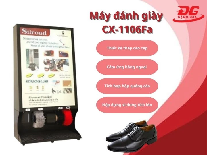 máy đánh giầy Silroad CX-1106Fa tích hợp hộp quảng cáo
