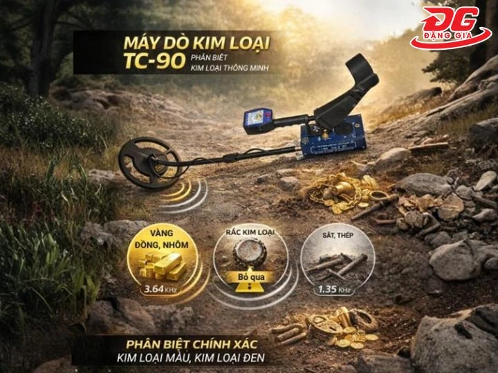 máy dò kim loại TC-90 phân biệt kim loại nhanh