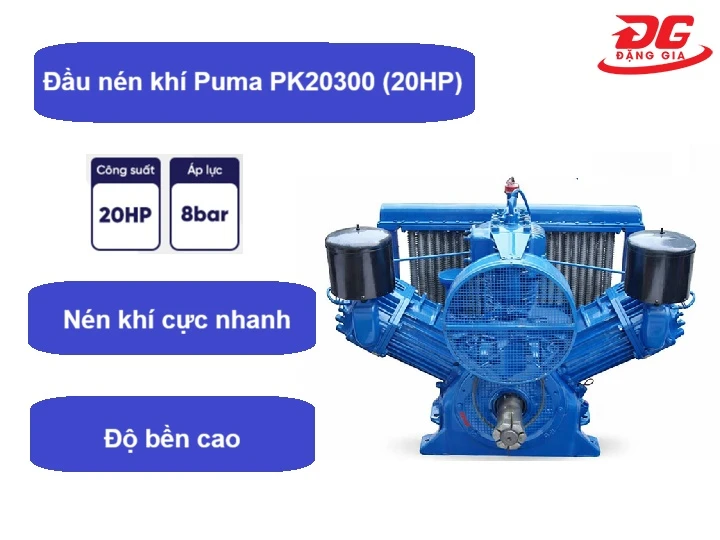 Ưu điểm của đầu nén khí Puma Đài Loan PK 20300 (20HP)