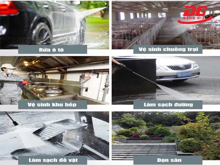 ứng dụng máy rửa xe ô tô dầu diesel Lutian 18D35-10A