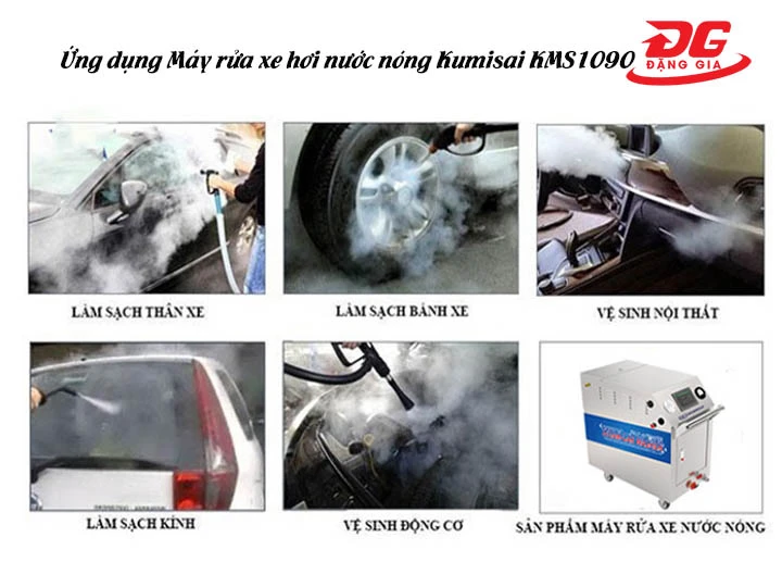 ứng dụng máy rửa xe hơi nước nóng Kumisai KMS1090