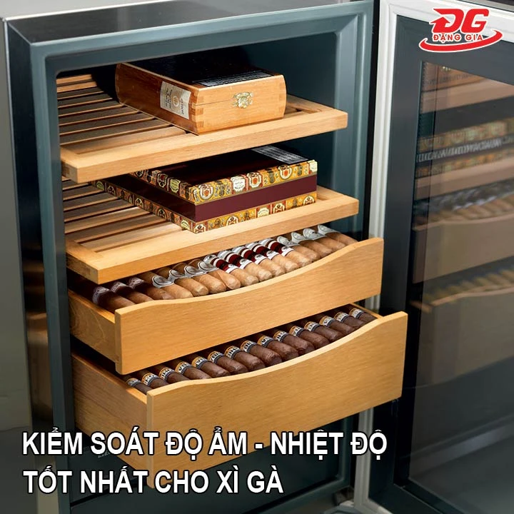 tủ chống ẩm xì gà kiểm soát độ ẩm tốt