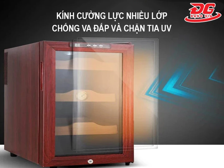 kính tủ chống ẩm xì gà chống va đập