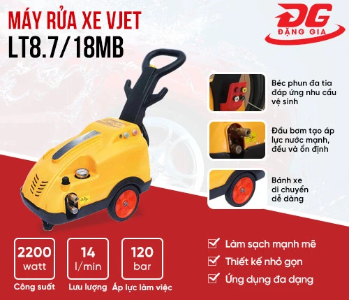 Máy bơm rửa xe áp lực cao V-JET LT8.7/18MB 2