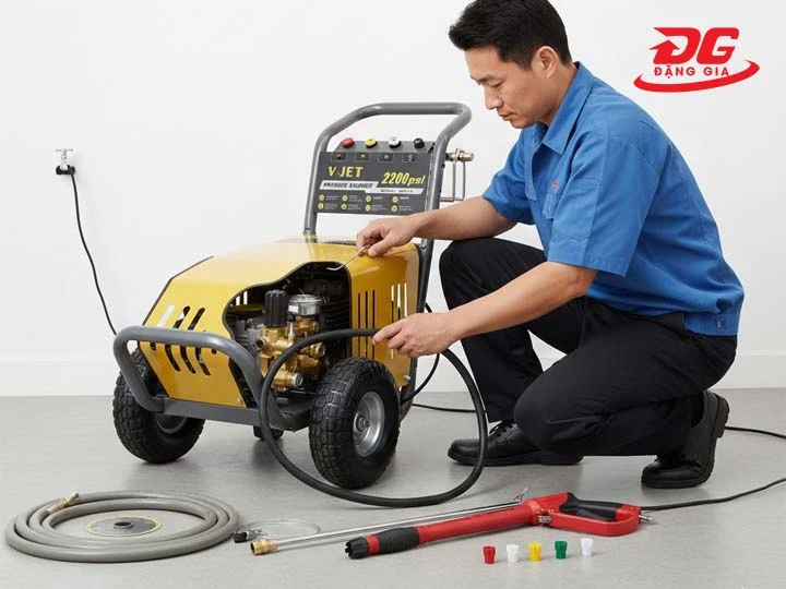 Máy rửa xe cao áp V-JET VJ 120/3.0 dễ sử dụng