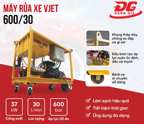 Máy rửa xe công nghiệp V-JET 600/30 2
