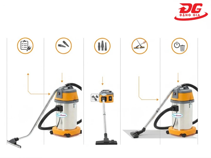sử dụng máy hút bụi TopClean TC 30S