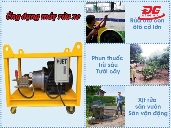 ứng dụng máy xịt rửa xe cao áp V-JET 500/21