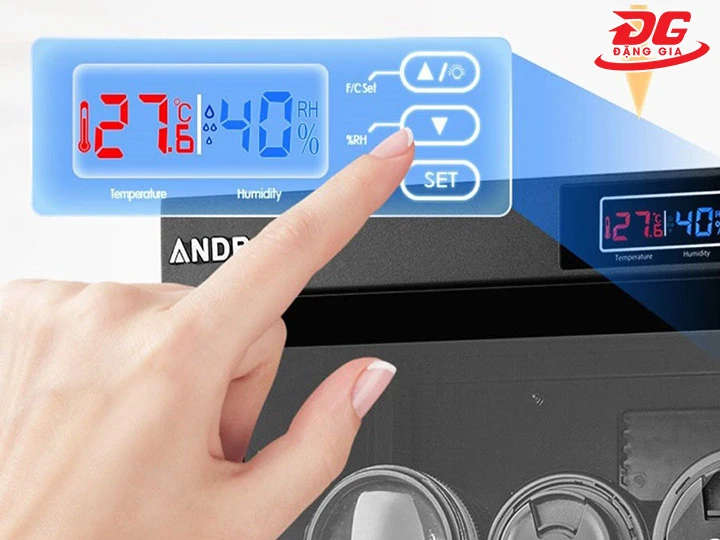 cài đặt độ ẩm của tủ chống ẩm Andbon AD-38S