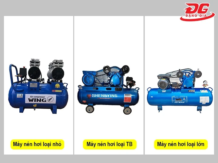 máy nén khí 2HP đa dạng dung tích bình chứa