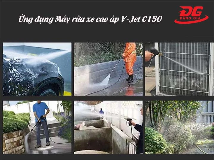 ứng dụng máy rửa xe cao áp V-Jet C150