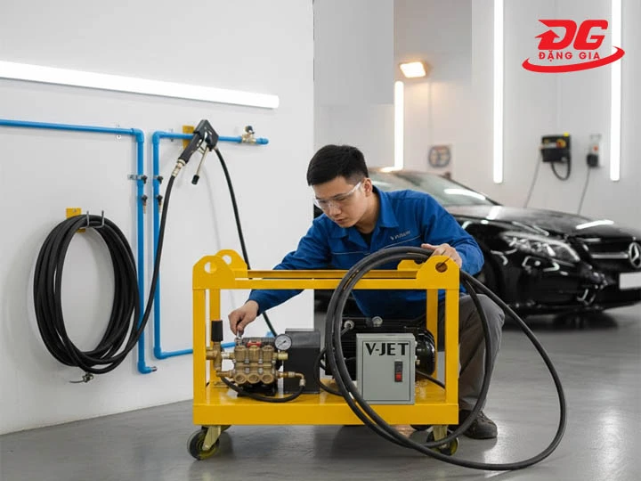 lắp đặt máy rửa xe công nghiệp V-JET 170/35
