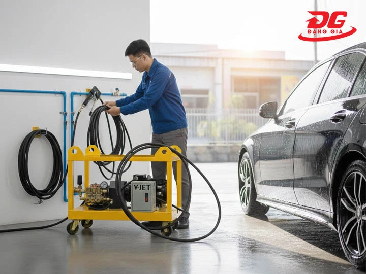 sử dụng máy rửa xe công nghiệp V-JET 170/35