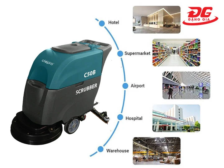 ứng dụng máy chà sàn Clepro C50B