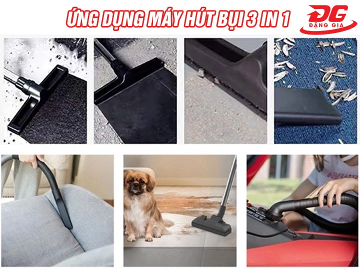 ứng dụng máy hút bụi 3 trong 1