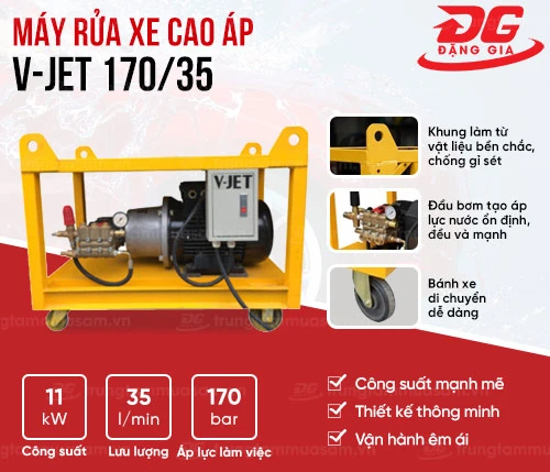 Máy xịt rửa xe cao áp chuyên dụng V-JET 170/35 2