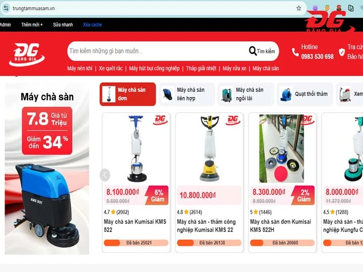 thuê máy chà sàn tại điện máy đặng gia