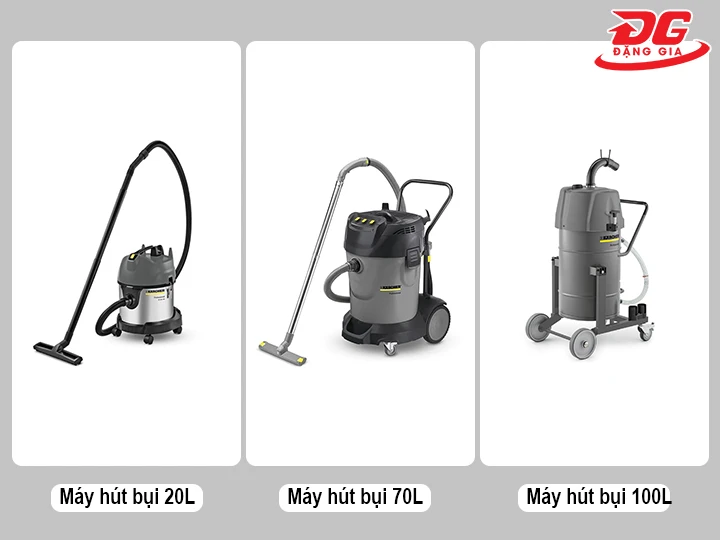 phân loại máy hút bụi Karcher theo dung tích