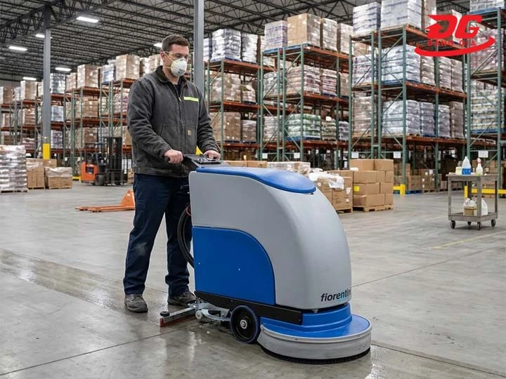 ứng dụng máy chà sàn Fiorentini kho xưởng