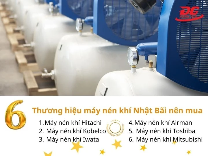 TOP thương hiệu máy nén khí Nhật Bãi đáng tiền