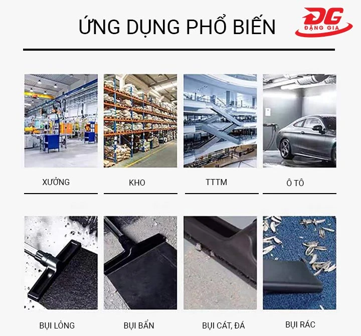 ứng dụng của máy hút bụi DQC - Tech 33L
