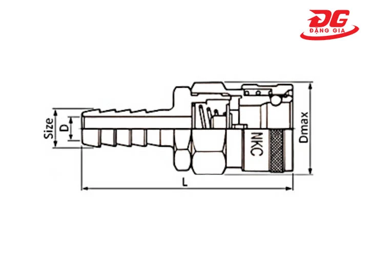 cấu tạo Cút nối nhanh đầu cái đuôi chuột