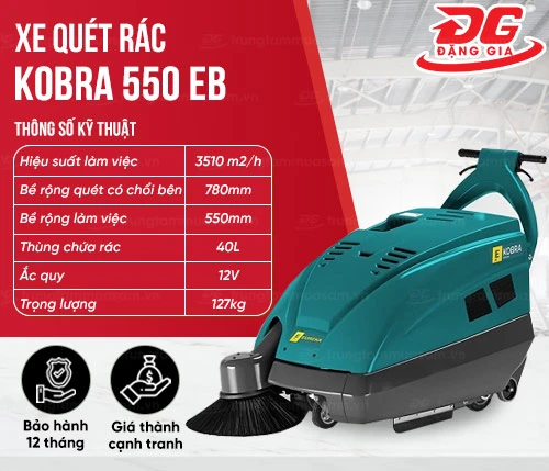 Xe quét rác đẩy tay Kobra 550 EB 2
