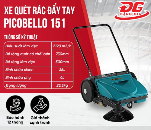 Xe quét rác đẩy tay Picobello 151 2