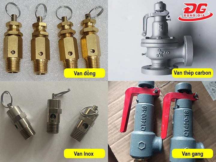 Phân loại van an toàn máy nén khí theo chất liệu
