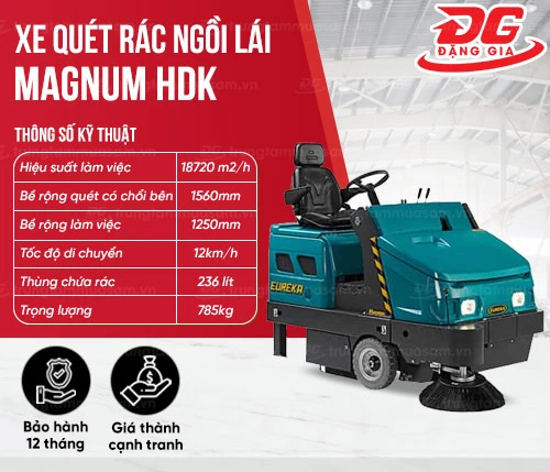 Xe quét rác ngồi lái công nghiệp MAGNUM HDK 2