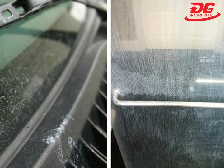 dấu hiệu cặn canxi trên kính