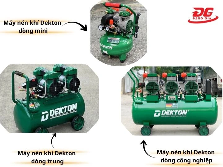 Có thể phân loại Máy nén khí Dekton theo dung tích bình chứa