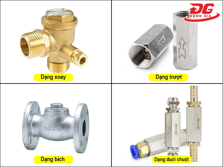 phân loại van 1 chiều máy nén khí theo thiết kế