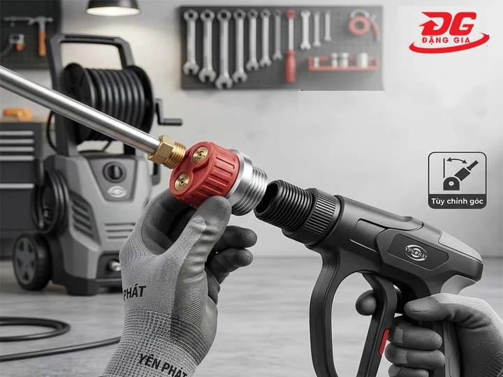 lắp đặt Béc đa năng 2 tia xoay chiều