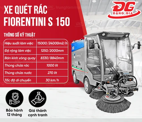 Máy quét rác hút bụi đường phố Fiorentini S 150 cao cấp 2