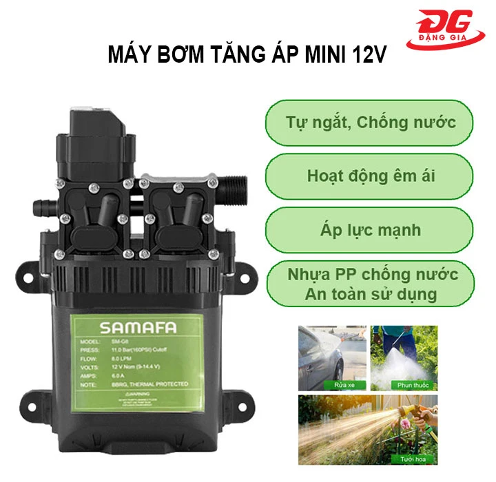 ưu điểm của Máy bơm tăng áp mini 12V tự ngắt