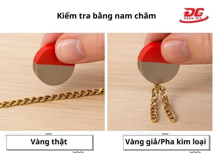 Thử vàng bằng nam châm