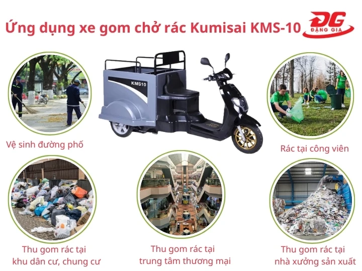 Xe gom chở rác Kumisai KMS-10 được ứng dụng rộng rãi ở nhiều khu vực