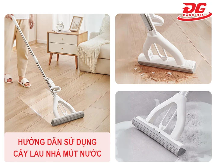 cách sử dụng cây lau nhà mút nước
