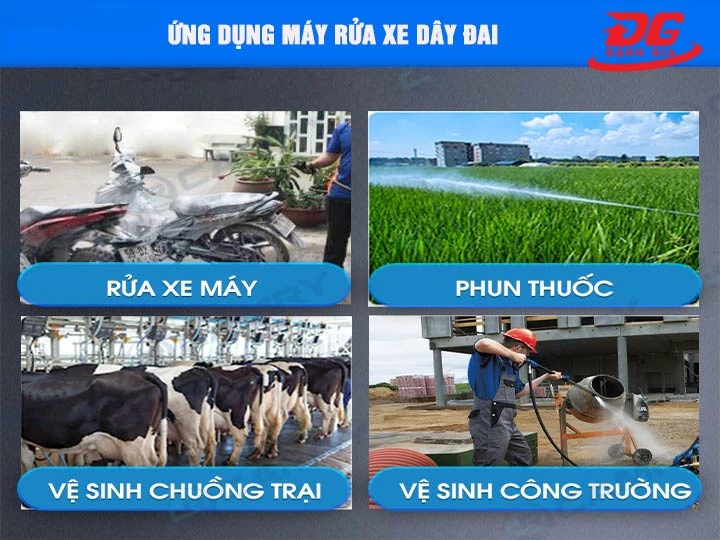 ứng dụng Máy rửa xe dây đai