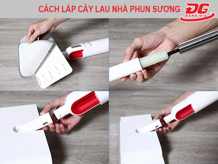 lắp cây lau nhà phun sương